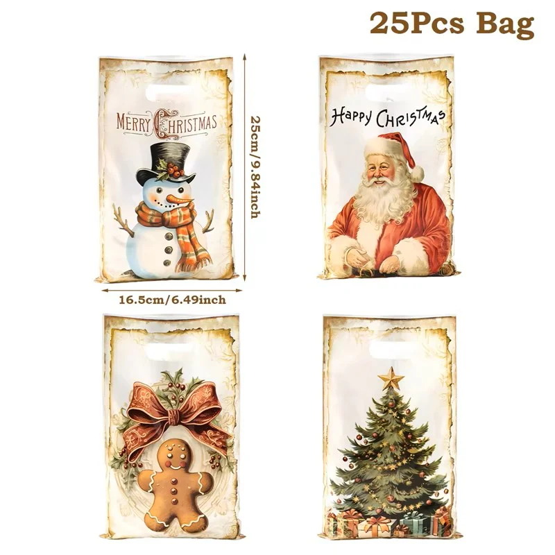 10/25/50pcs Christmas Gift Bags – Cute Santa Claus & Holiday Hand Bags - Image 5