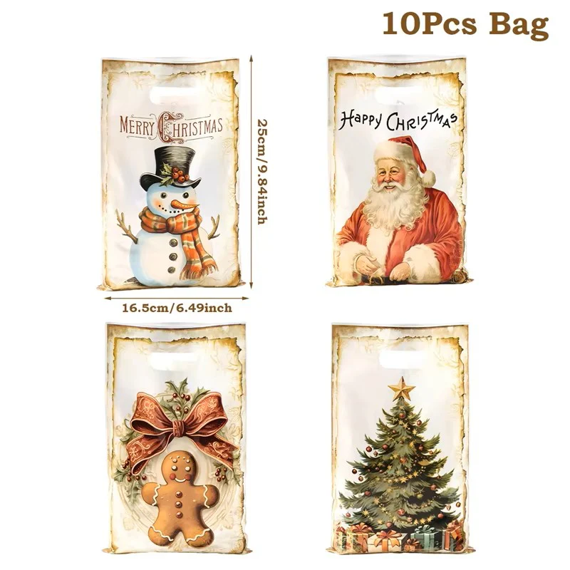 10/25/50pcs Christmas Gift Bags – Cute Santa Claus & Holiday Hand Bags - Image 6