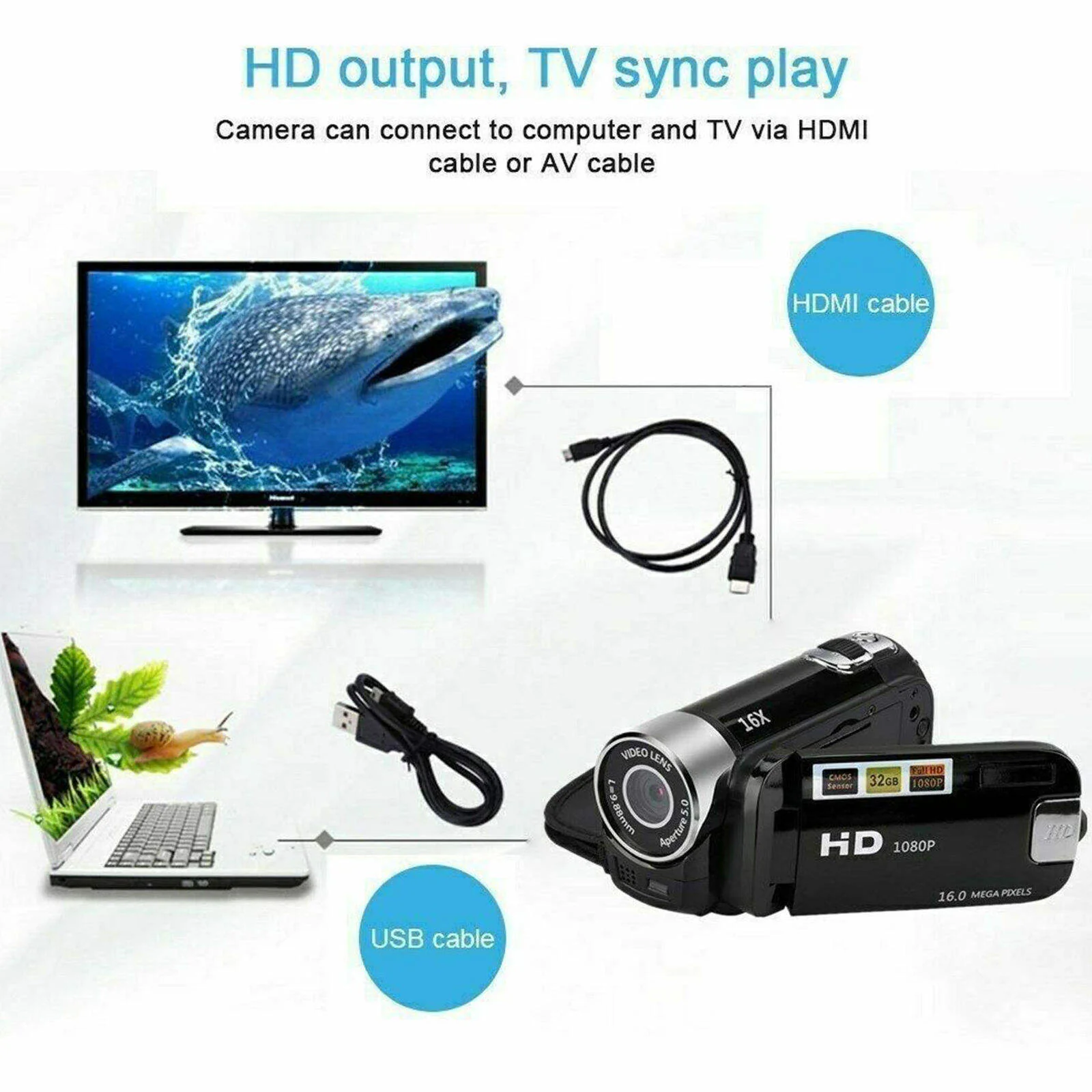 1080p Full HD Digital Camcorder with Rotating Screen - Image 6