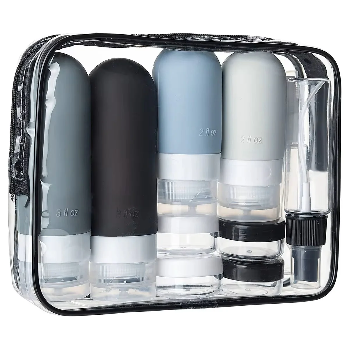 17-Pcs. Leakproof Travel Bottle Set, Silicone Containers for Shampoo, Lotion, & Soap with Storage Bag - Image 3