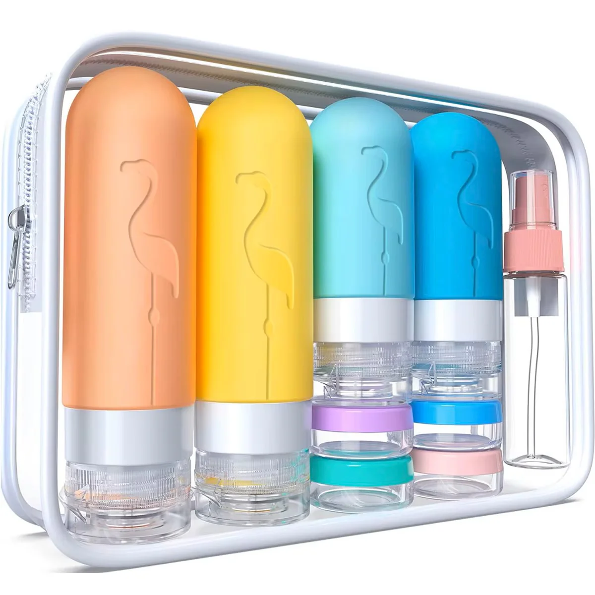17-Pcs. Leakproof Travel Bottle Set, Silicone Containers for Shampoo, Lotion, & Soap with Storage Bag - Image 4