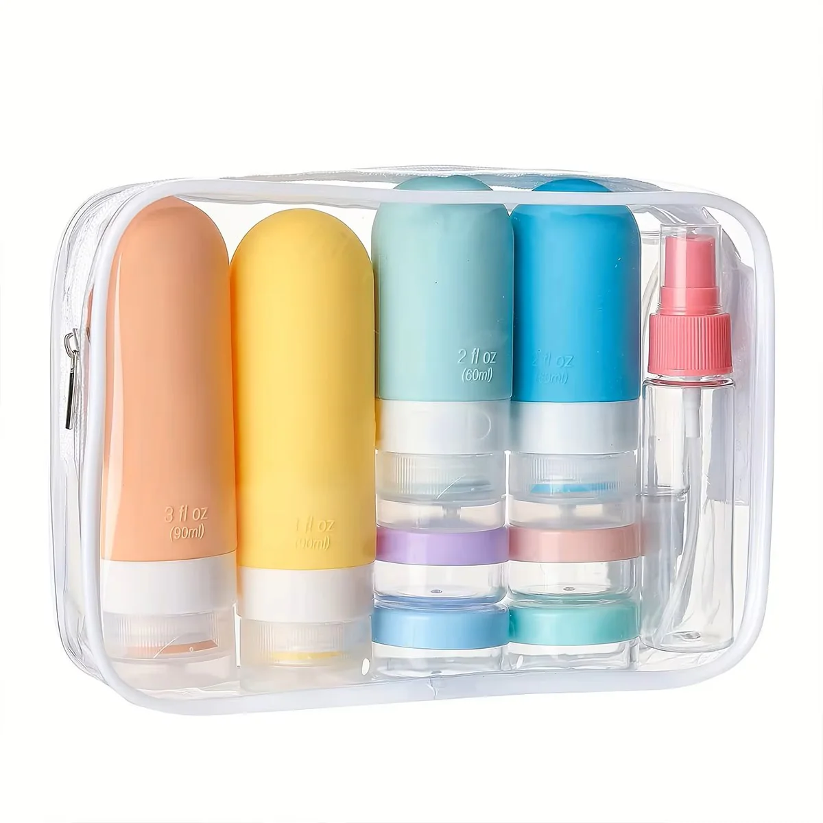 17-Pcs. Leakproof Travel Bottle Set, Silicone Containers for Shampoo, Lotion, & Soap with Storage Bag - Image 5