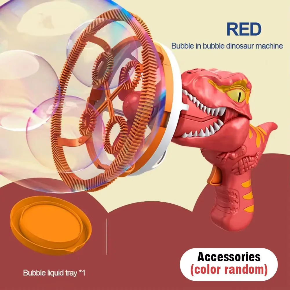 2 in 1 Electric Bubble Gun Toy Kids Fun Dinosaur - Image 2