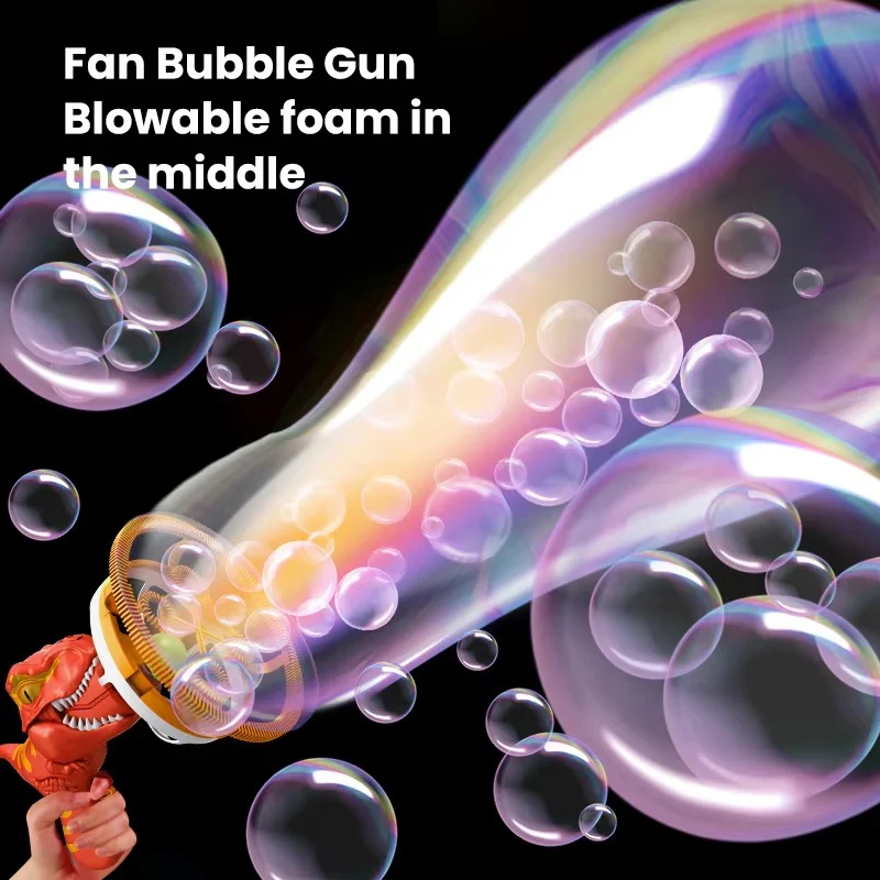 2 in 1 Electric Bubble Gun Toy Kids Fun Dinosaur - Image 5
