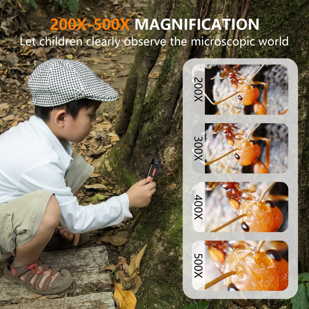 2-in-1 Handheld Digital Microscope & Kids' Camera – Portable USB STEM Learning Toy for Nature & Science - Image 3