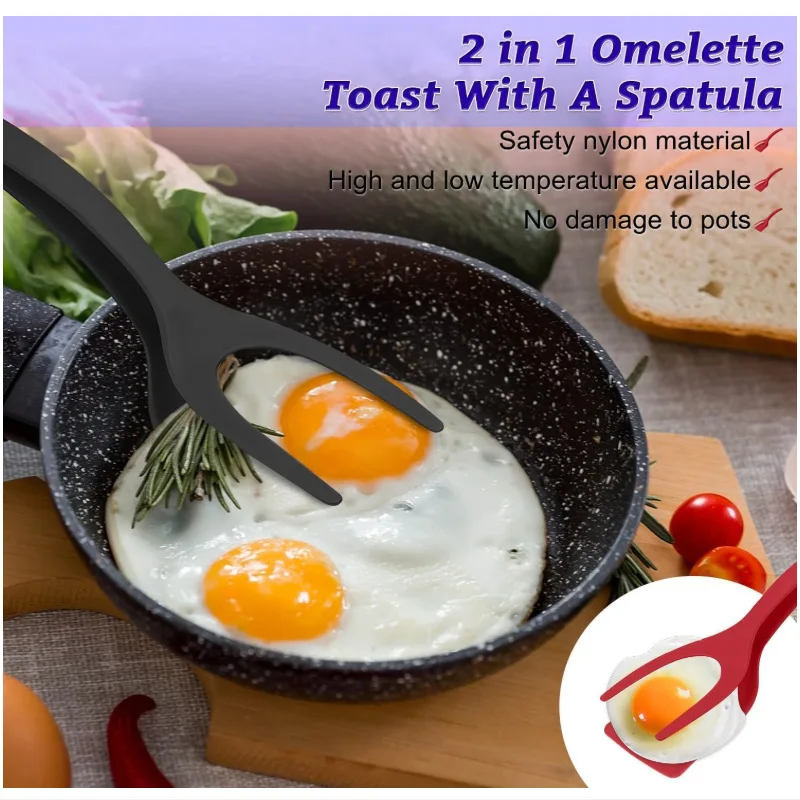 2-in-1 Spatula Tongs for Cooking - Image 2
