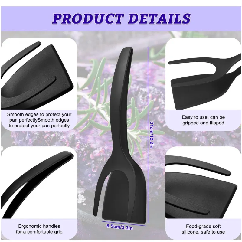 2-in-1 Spatula Tongs for Cooking - Image 4