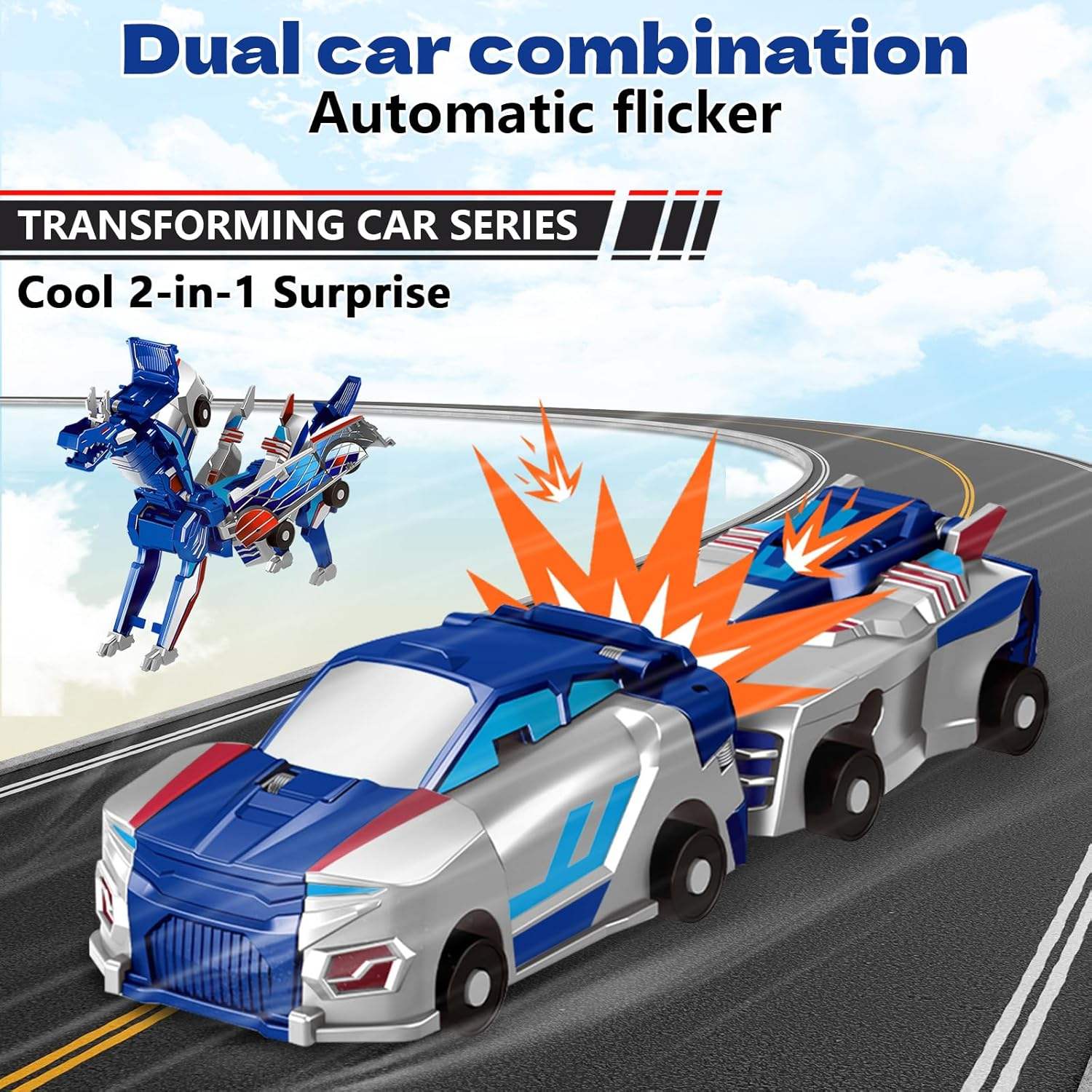 2-in-1 Transforming Robot Dragon Car Toy - Image 2