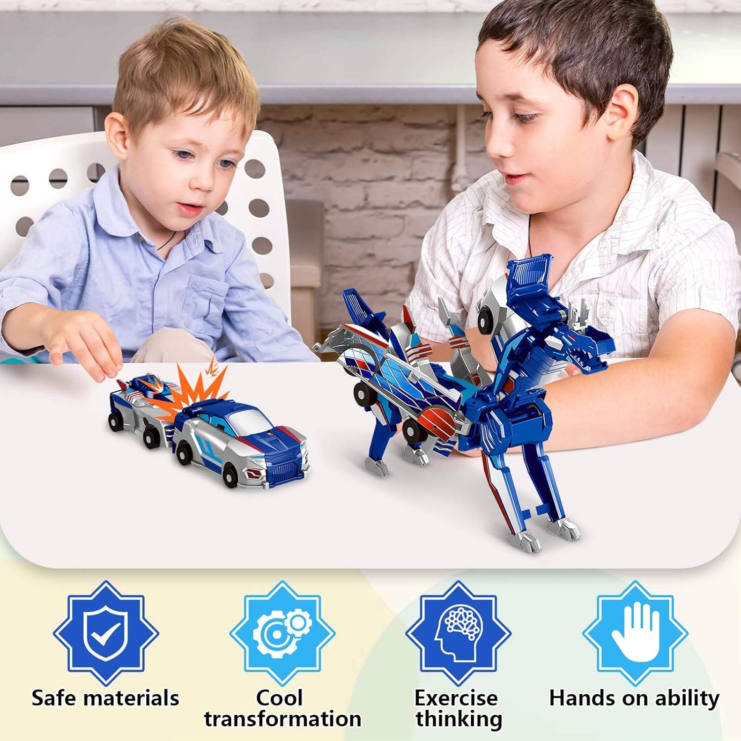 2-in-1 Transforming Robot Dragon Car Toy - Image 3