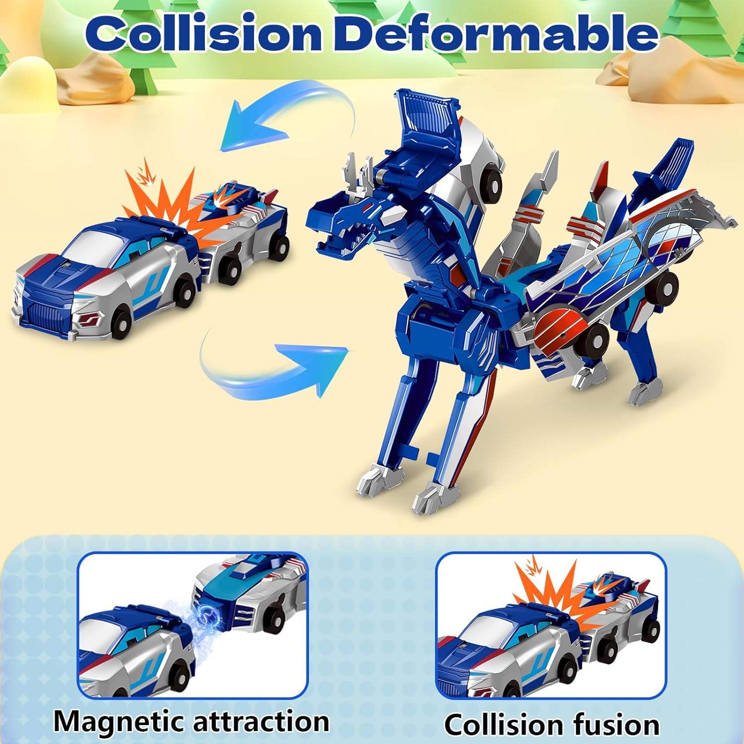 2-in-1 Transforming Robot Dragon Car Toy - Image 4