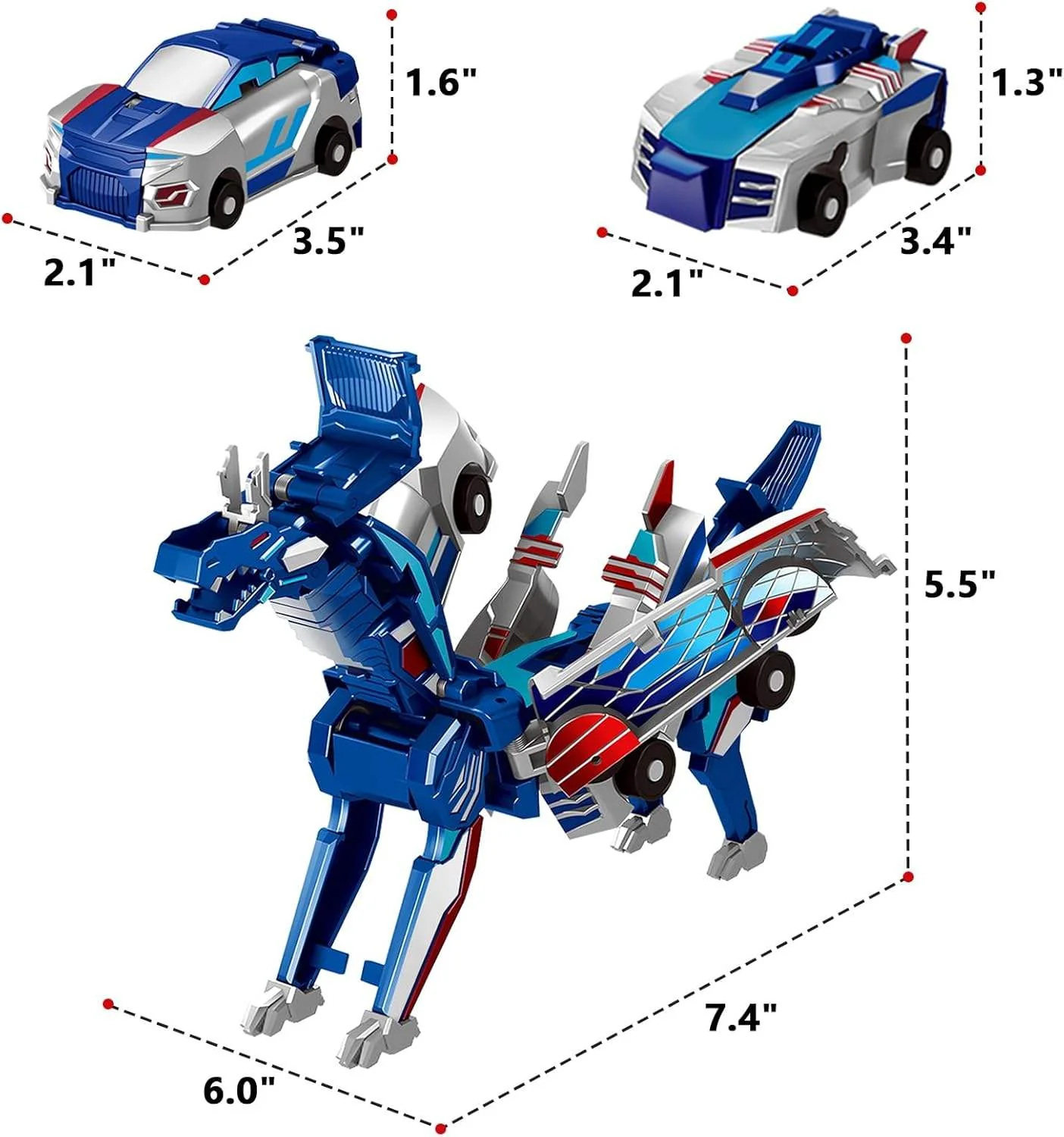 2-in-1 Transforming Robot Dragon Car Toy - Image 6