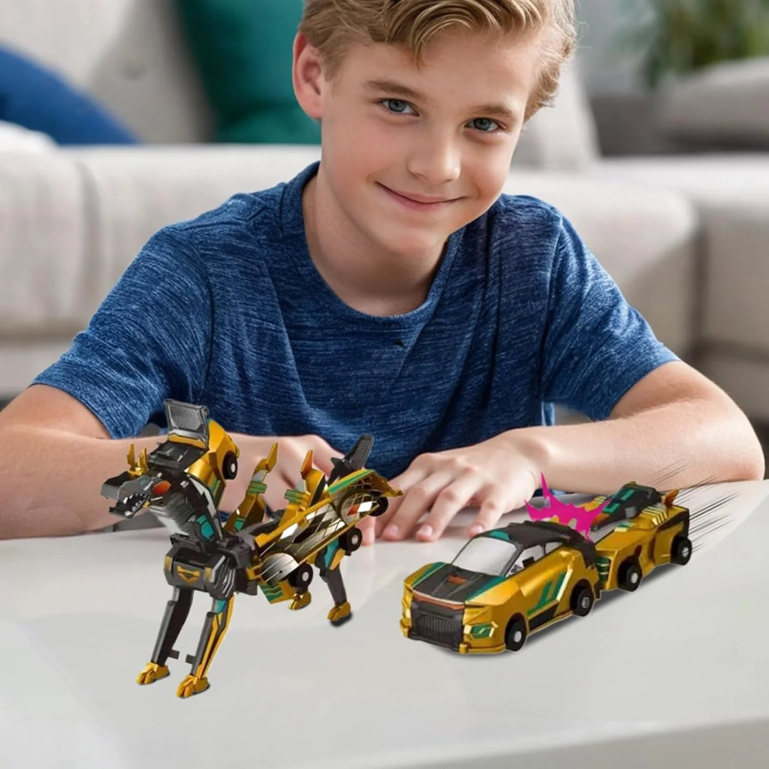2-in-1 Transforming Robot Dragon Car Toy - Image 7