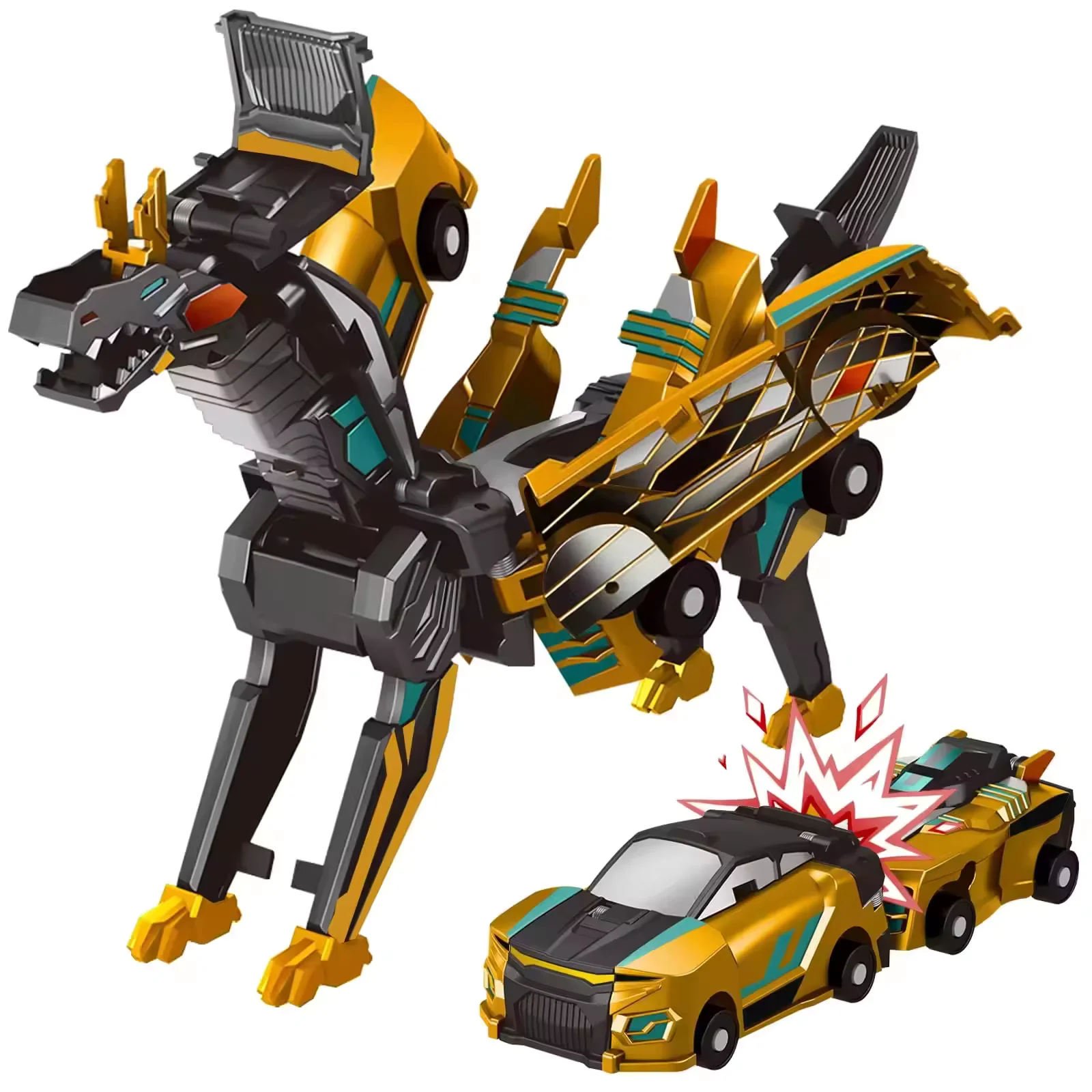 2-in-1 Transforming Robot Dragon Car Toy - Image 8