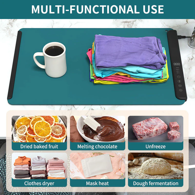 2025 Foldable Electric Food Warming Mat – Fast-Heating Silicone Warming Tray – Smart Temperature Control & Auto Shut-Off - Image 4