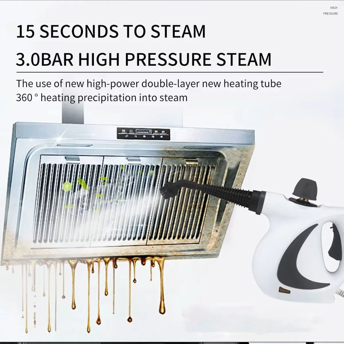 2500W High-Pressure Handheld Steam Cleaner – Portable Deep Cleaning Steamer for Home, Kitchen, Tile Grout & Auto Detailing - Image 4