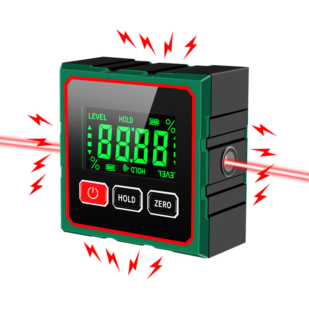 360° Magnetic Digital Angle Finder with Electronic Laser | Rechargeable Inclinometer Level Box - Image 6