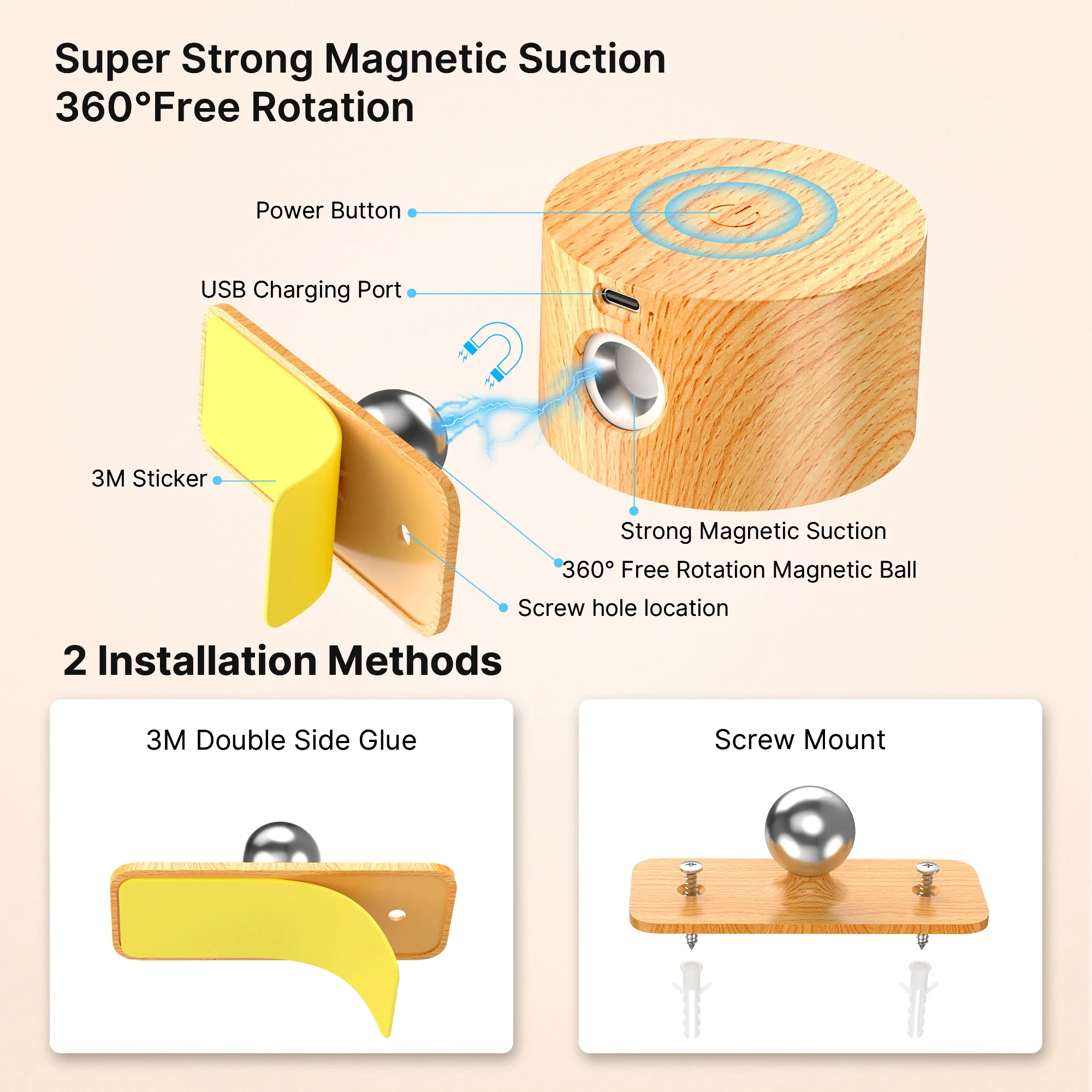 360° Magnetic Touch-Control LED Wall Sconce - Image 6
