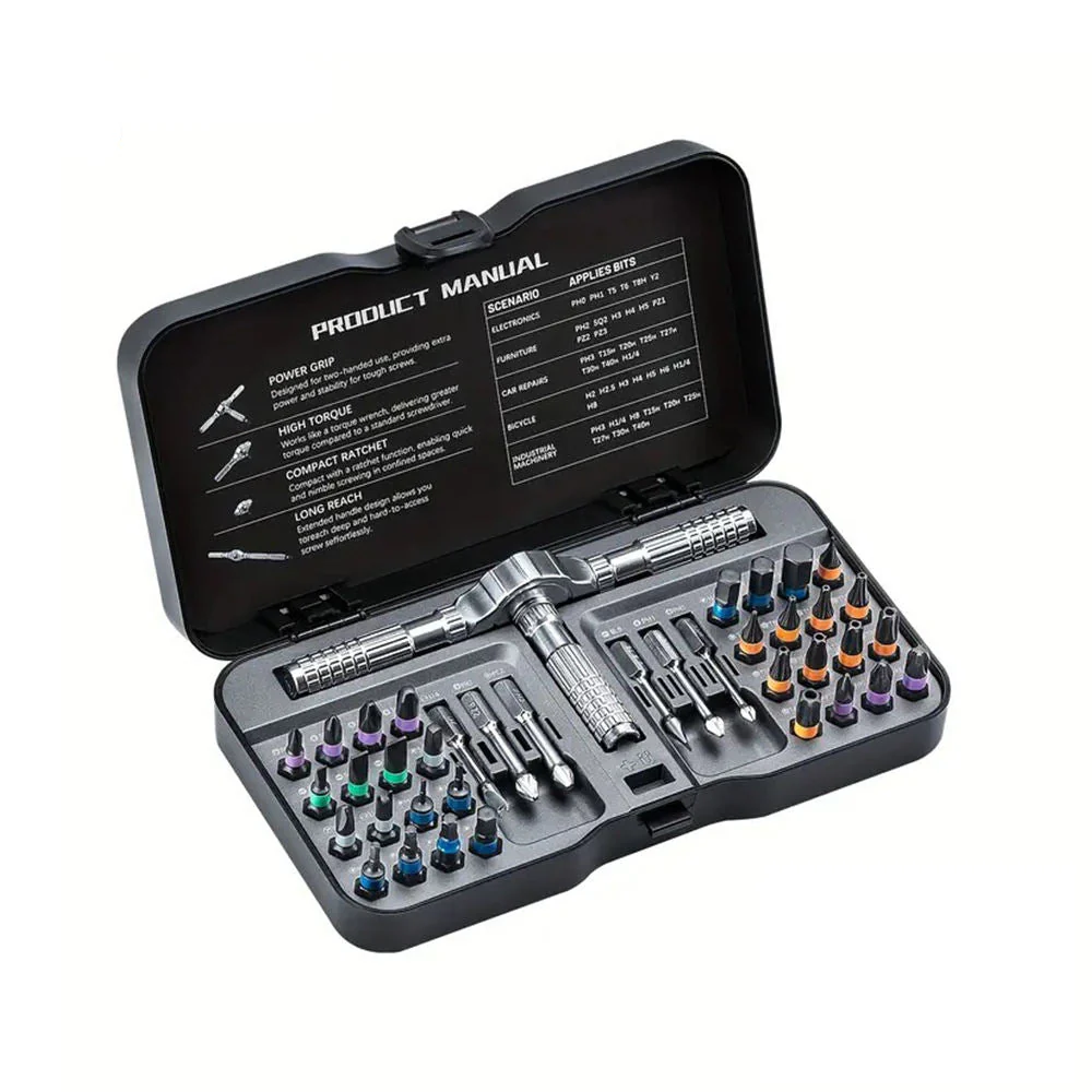 40-in-1 Ratchet Screwdriver Set with Magnetic Bits & Flexible Shaft