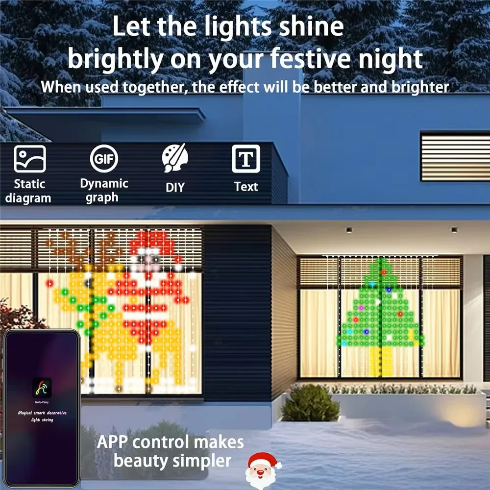 400–800 LED RGB Smart Curtain Lights – Music Sync, App & Remote Control Party Lights - Image 3