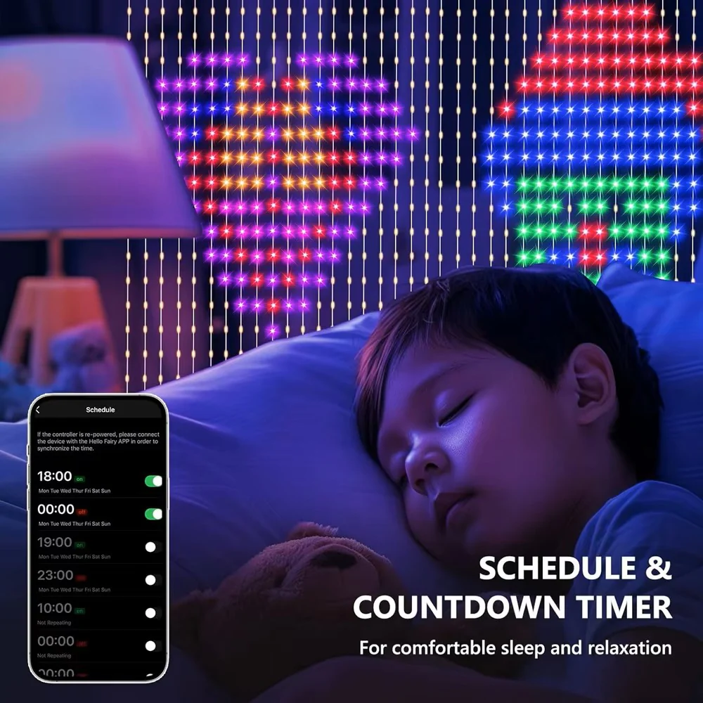 400–800 LED RGB Smart Curtain Lights – Music Sync, App & Remote Control Party Lights - Image 4