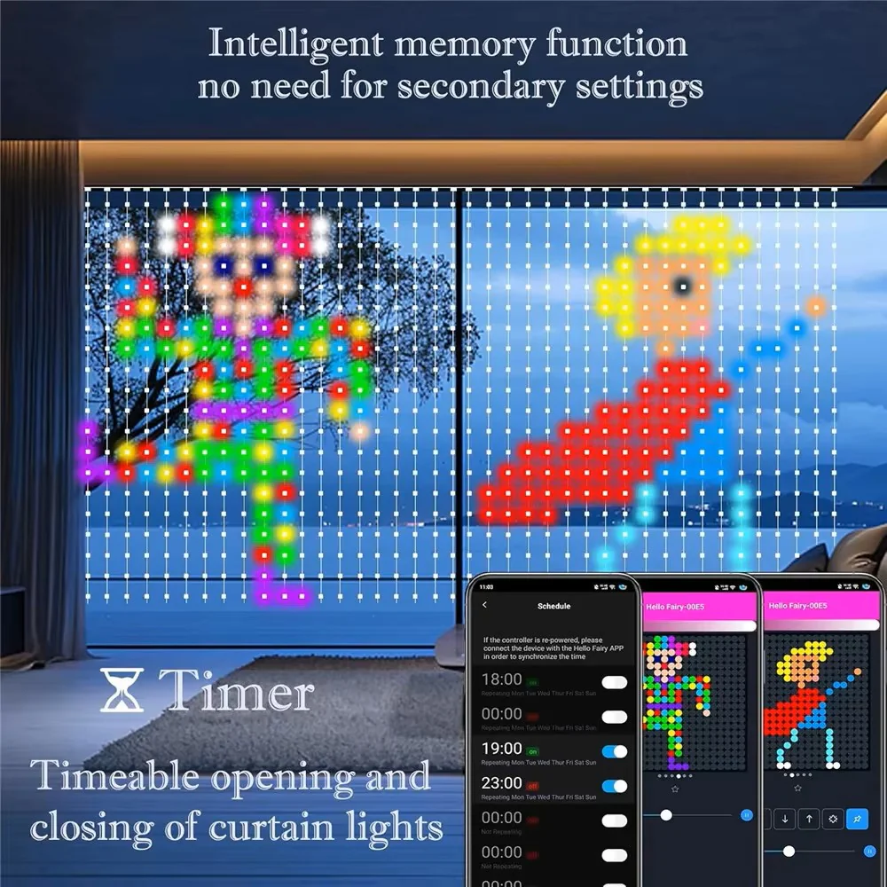 400–800 LED RGB Smart Curtain Lights – Music Sync, App & Remote Control Party Lights - Image 5