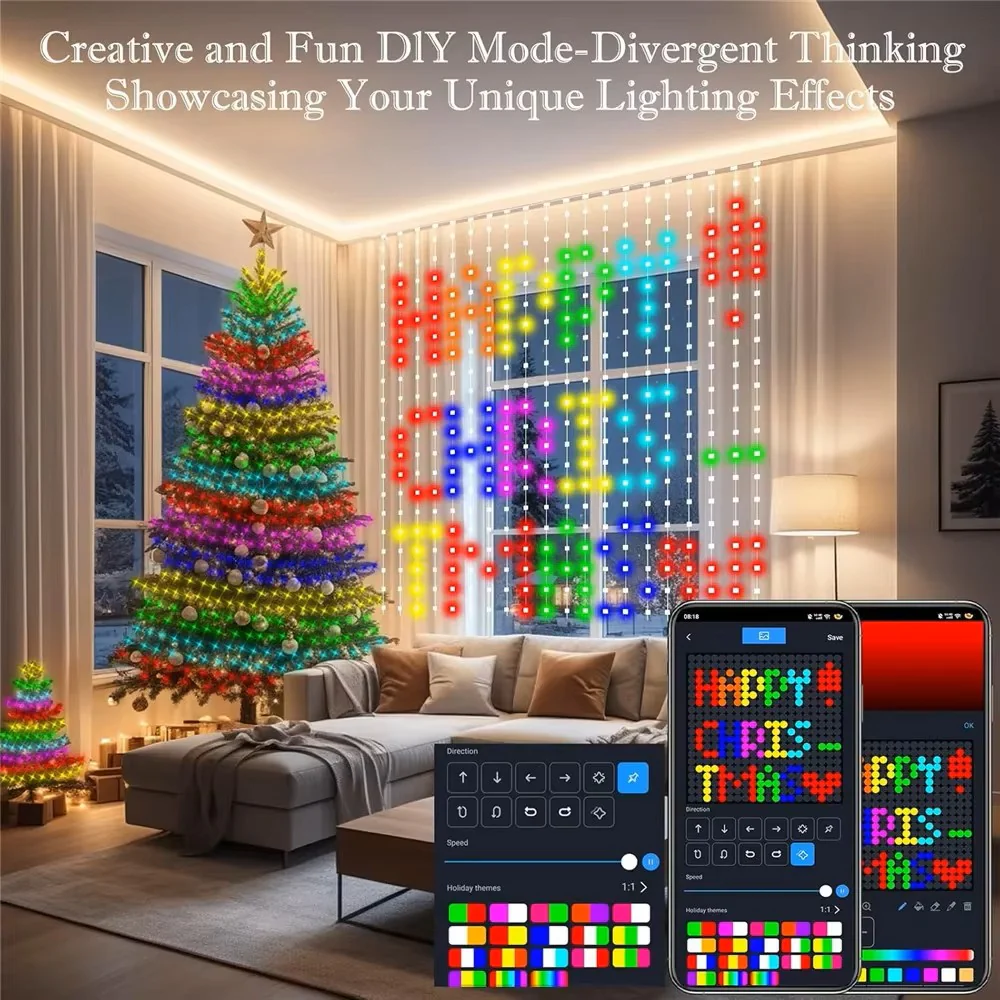 400–800 LED RGB Smart Curtain Lights – Music Sync, App & Remote Control Party Lights - Image 6