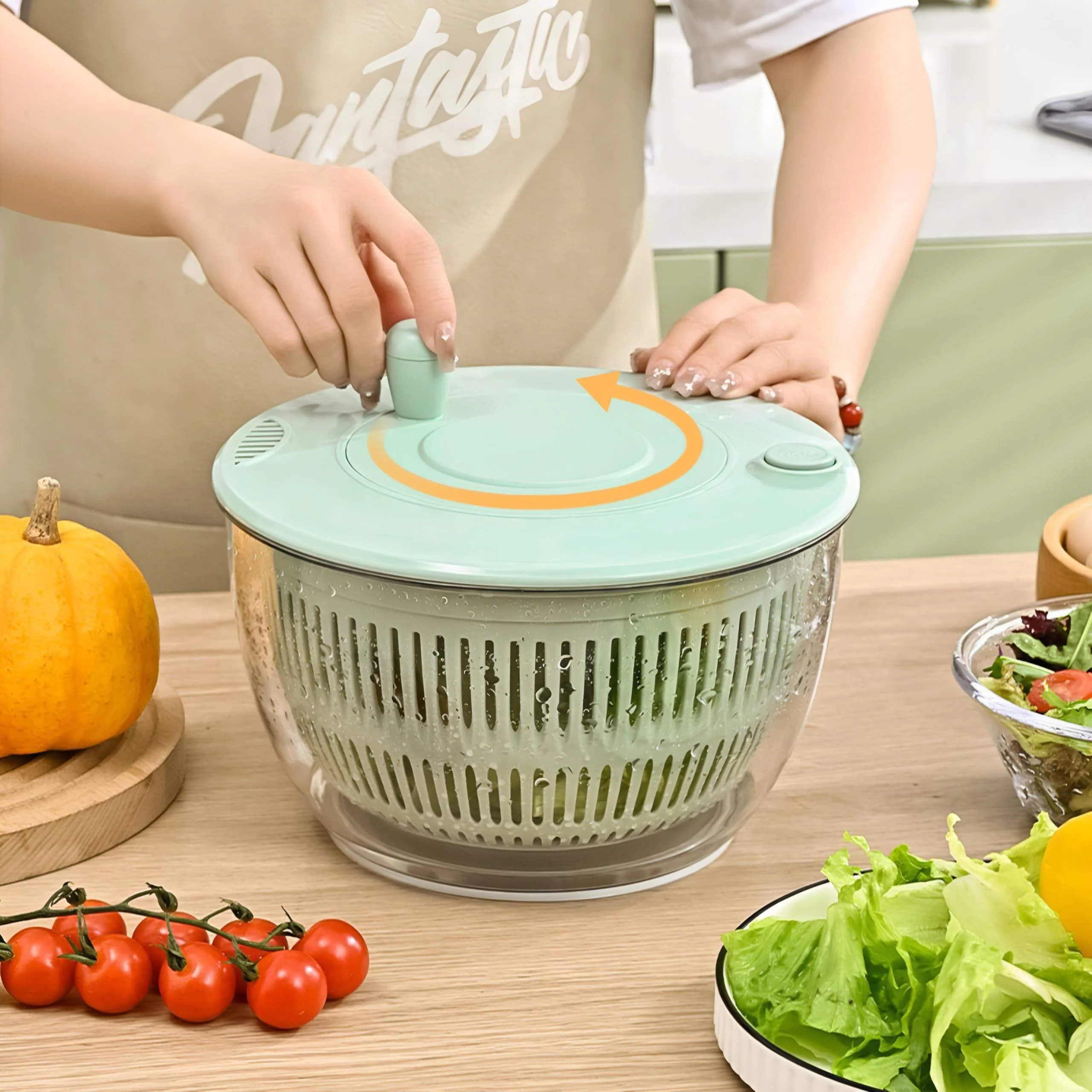 5-in-1 Manual Salad Spinner & Vegetable Prep Bowl - Image 3