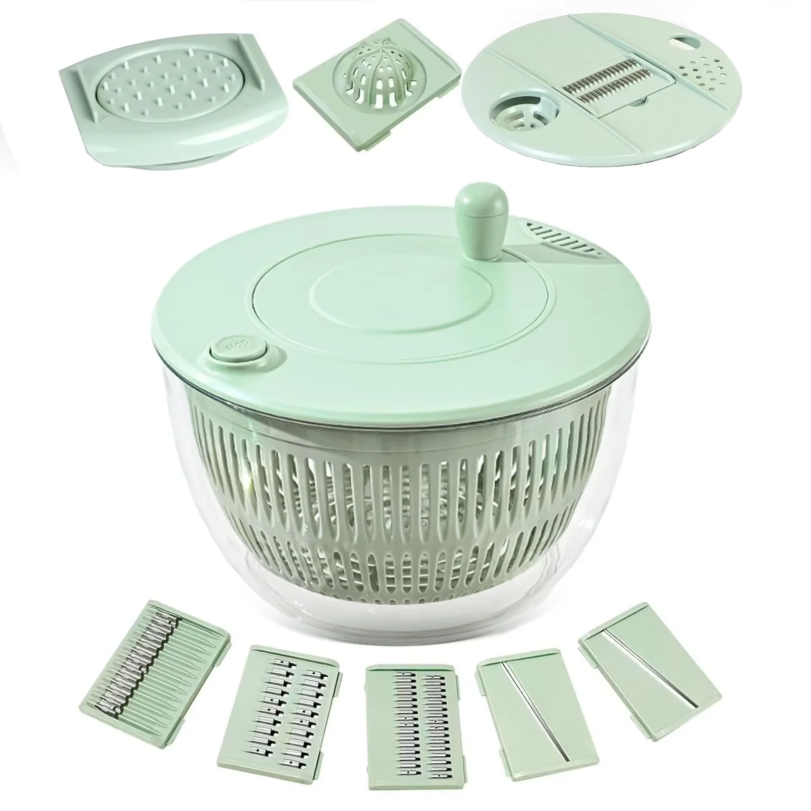 5-in-1 Manual Salad Spinner & Vegetable Prep Bowl - Image 5