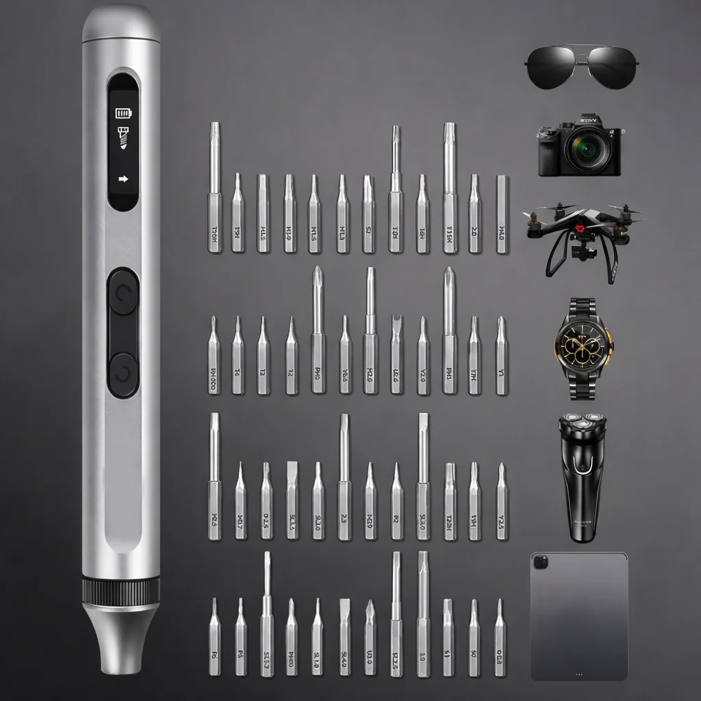 50-in-1 Electric Screwdriver Set β Magnetic Cordless Mini Screwdriver with OLED Display - Image 6