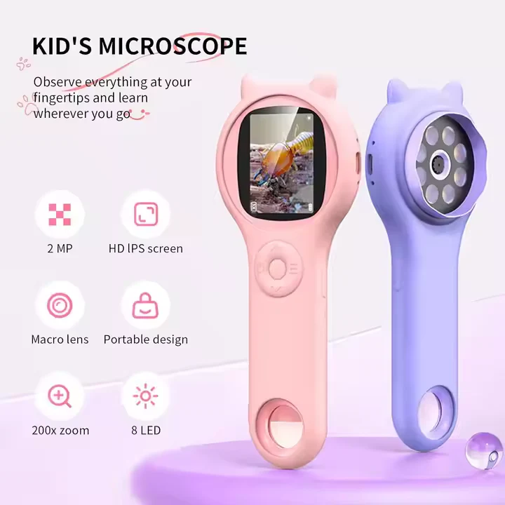 500Γ Handheld Digital Microscope with 1080p Display & 2β³ IPS Screen