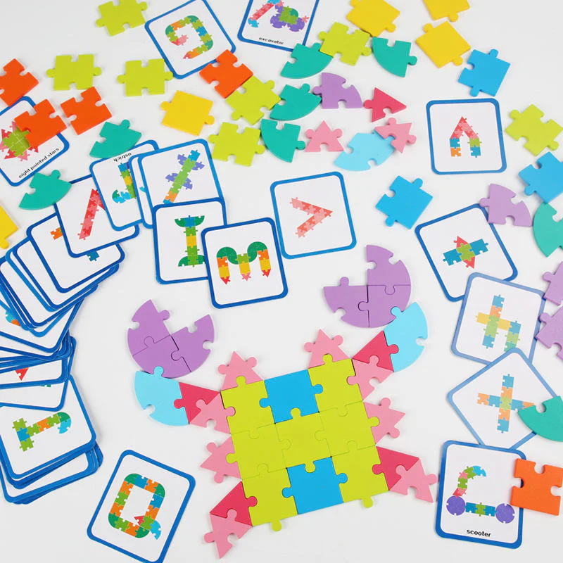 65pc Wooden Geometric Shape & Letter Puzzle β Educational STEM Toy for Toddlers & Preschoolers