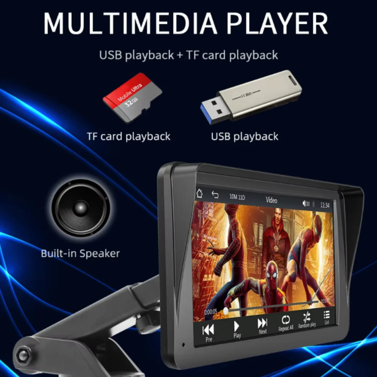 7-Inch Portable Touchscreen Car Multimedia Player with Wireless Connectivity - Image 3