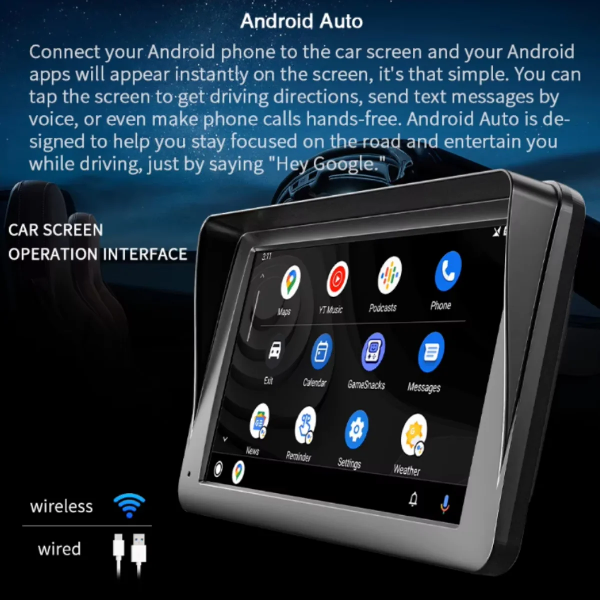 7-Inch Portable Touchscreen Car Multimedia Player with Wireless Connectivity - Image 5