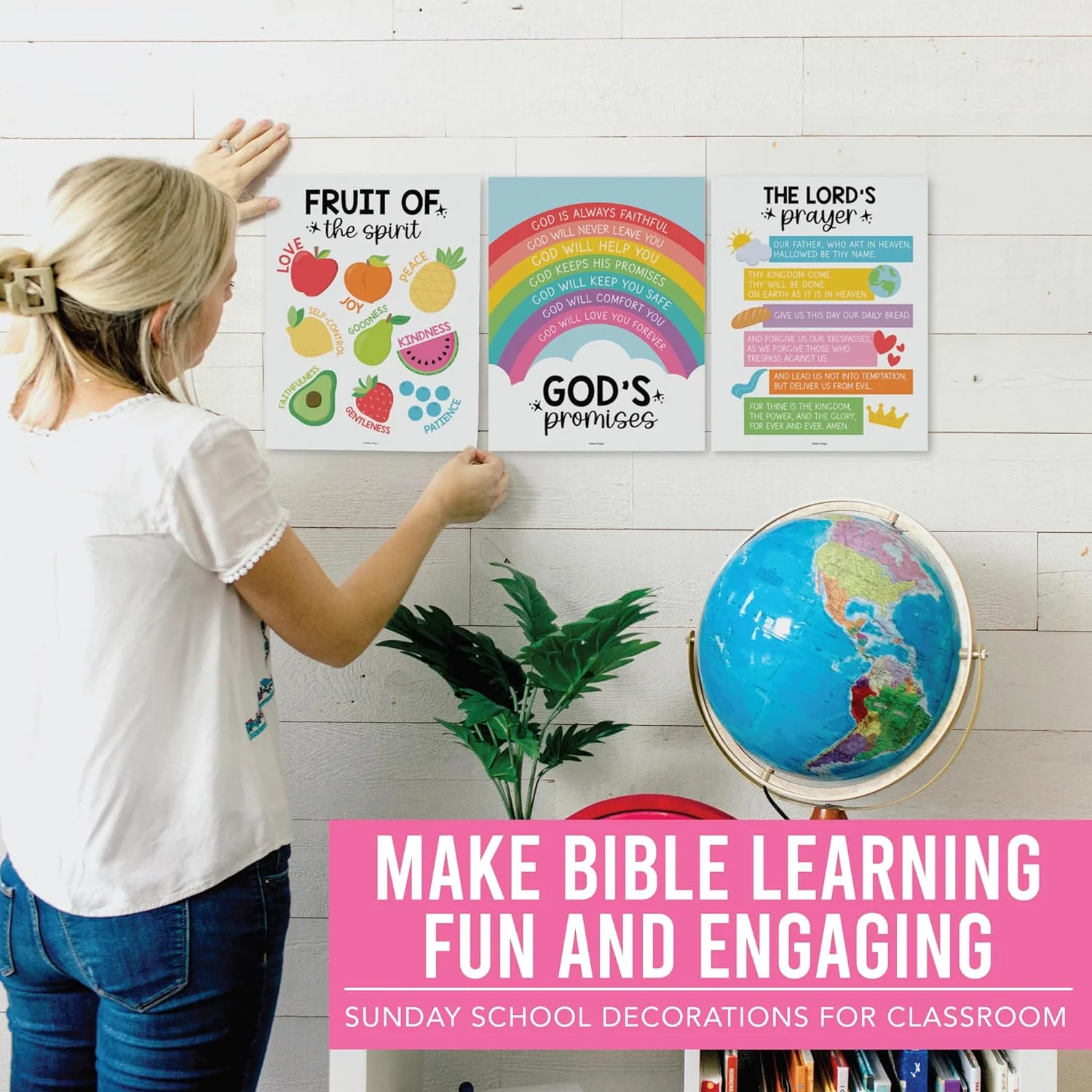 9-Piece Colorful Christian Educational Poster Set - Image 5