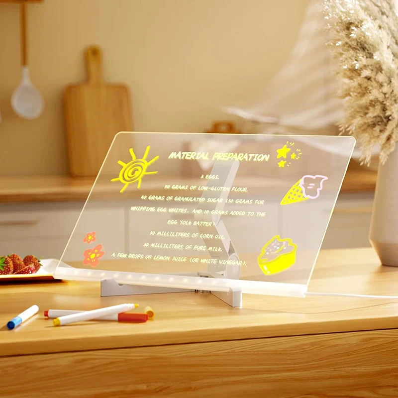 Acrylic LED Message Board Night Light (USB, Erasable) - Image 7