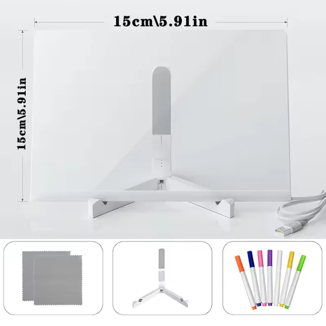 Acrylic LED Message Board Night Light (USB, Erasable) - Image 9