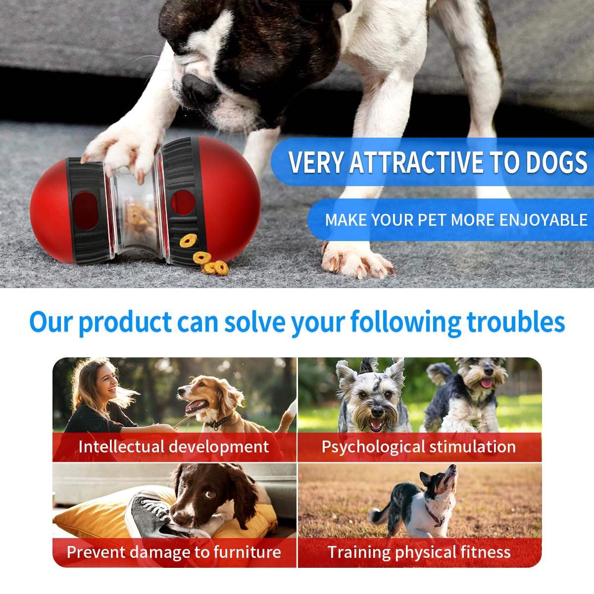 Adjustable Slow-Feed Treat Dispensing Dog Puzzle Ball - Image 4