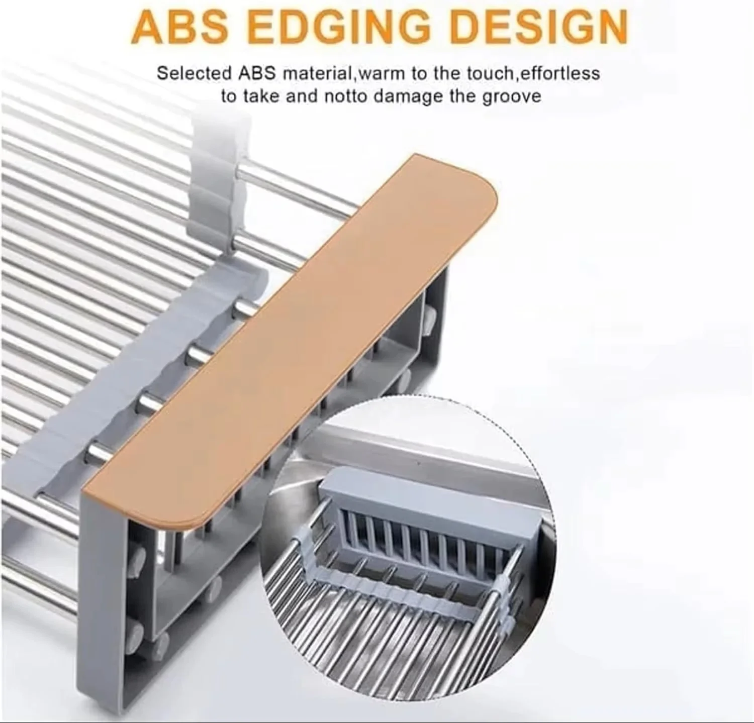 Adjustable Stainless Steel Over-the-Sink Dish Drying Rack & Fruit/Vegetable Drainer - Image 3