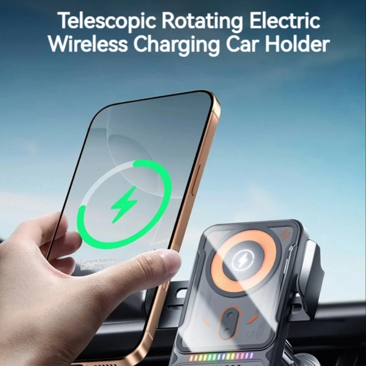 Auto-Grip Motorized Wireless Car Charger - Image 2