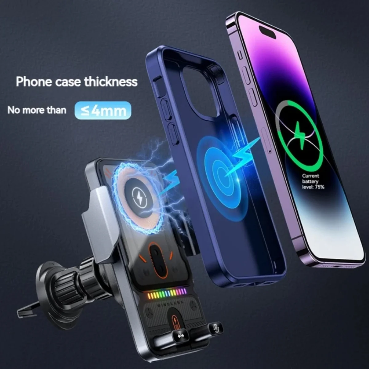 Auto-Grip Motorized Wireless Car Charger - Image 3