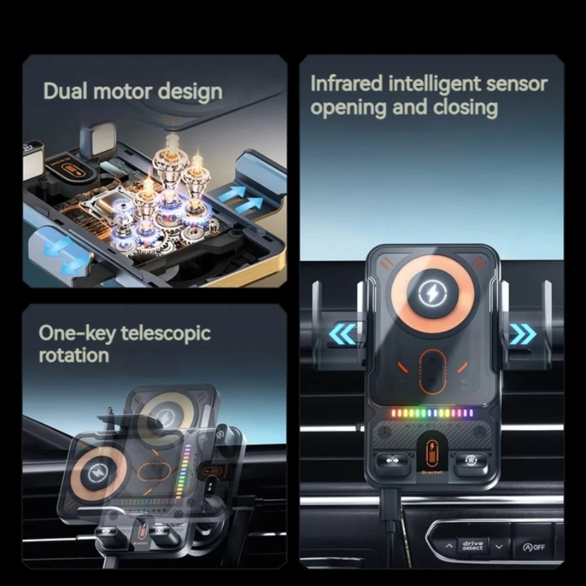 Auto-Grip Motorized Wireless Car Charger - Image 8