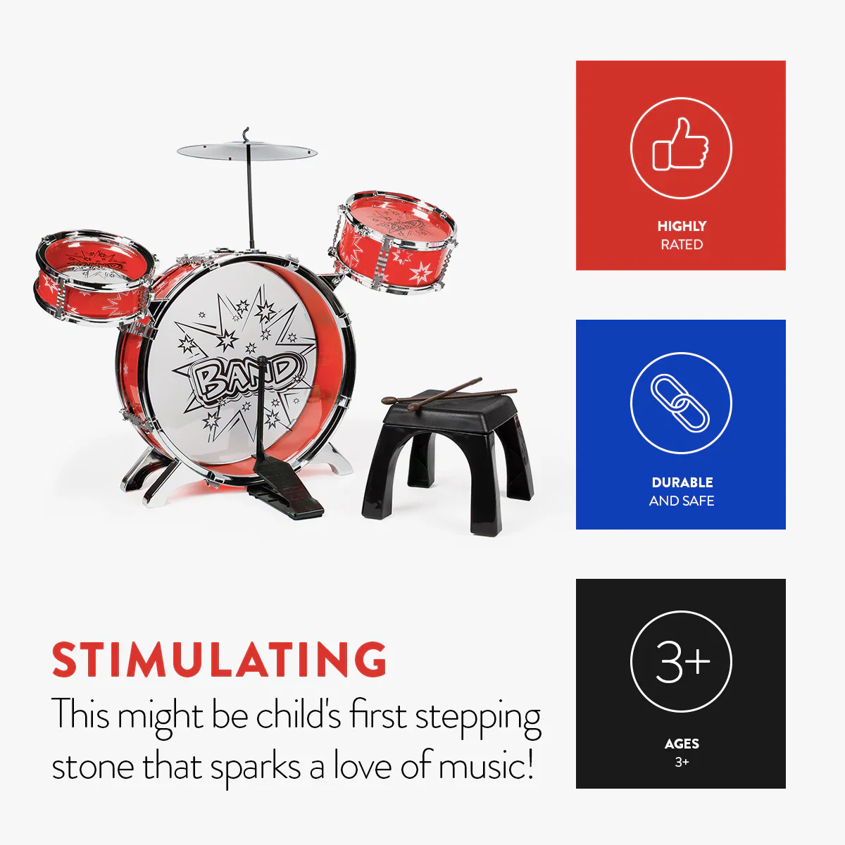 Big Band Kids Drum Set – Complete Beginner Drum Kit - Image 3