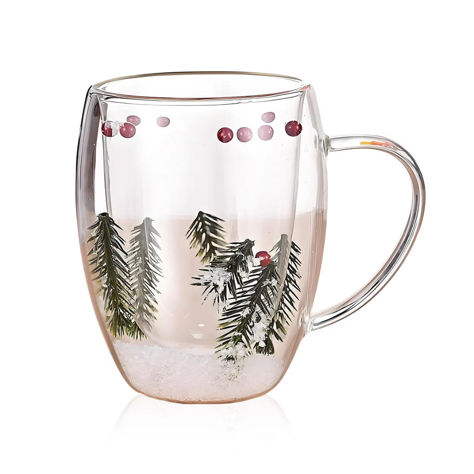Botanical Double-Walled Dried Flower Glass Mug - Image 10