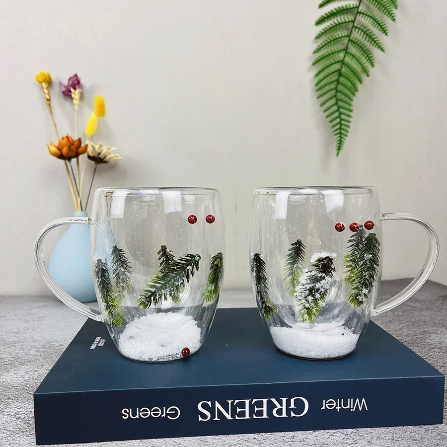 Botanical Double-Walled Dried Flower Glass Mug - Image 2