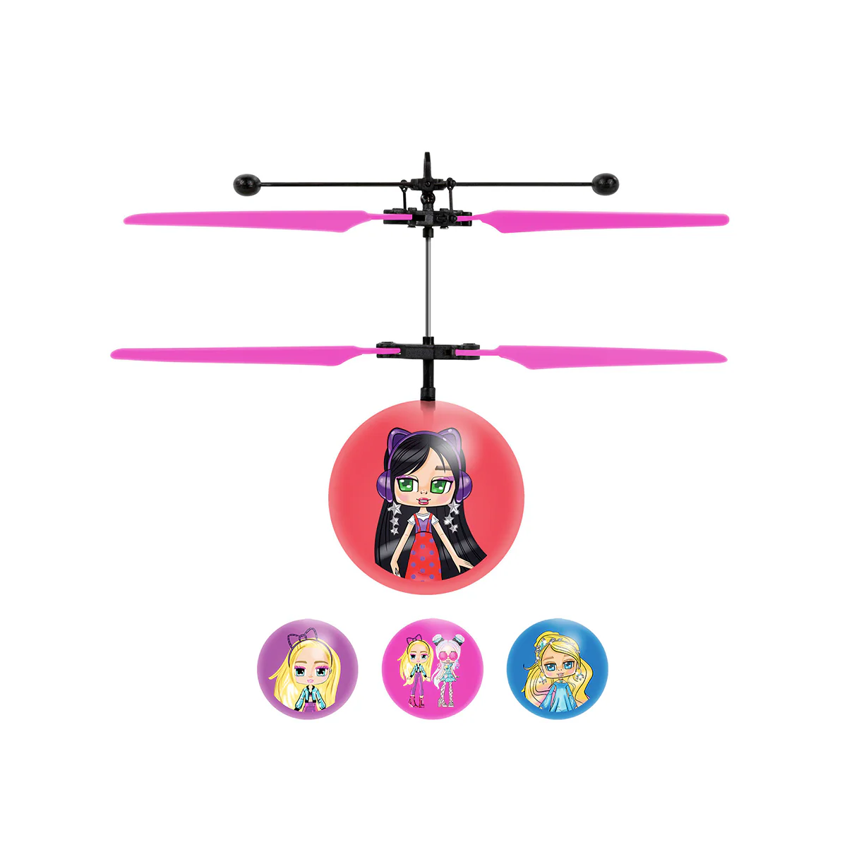 Boxy Girl Mystery Box Flying Figure IR UFO Ball Helicopter