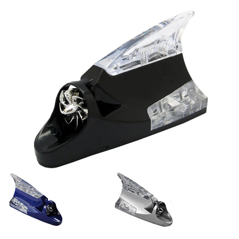 Car Decorative Shark Fin Antenna Wind Power Light