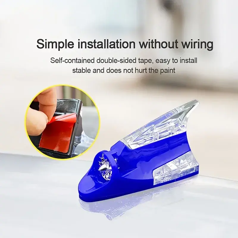 Car Decorative Shark Fin Antenna Wind Power Light - Image 2