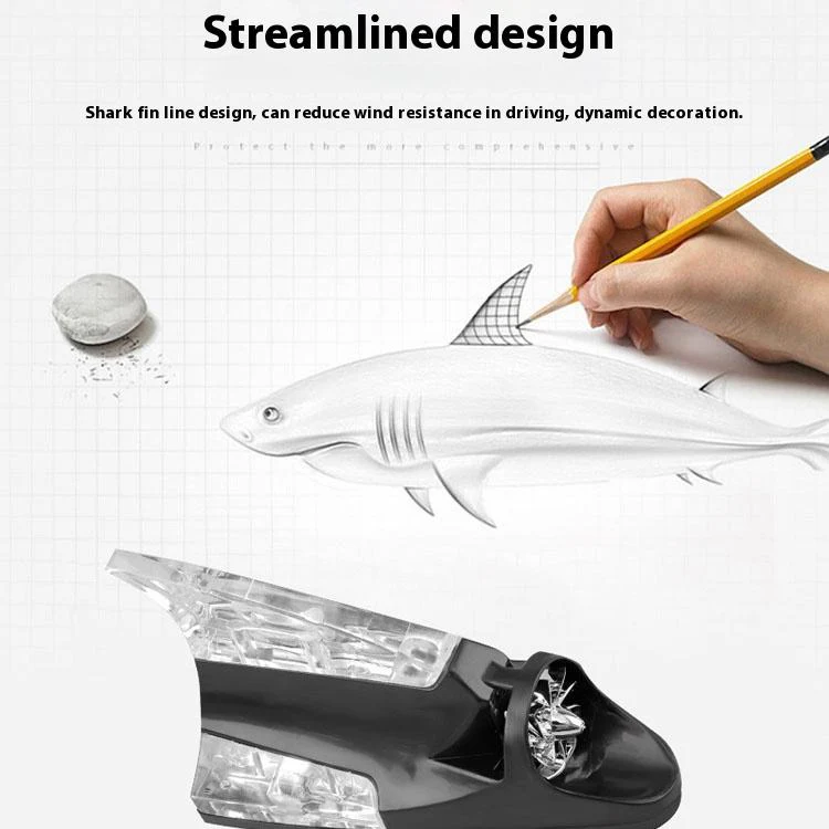 Car Decorative Shark Fin Antenna Wind Power Light - Image 5