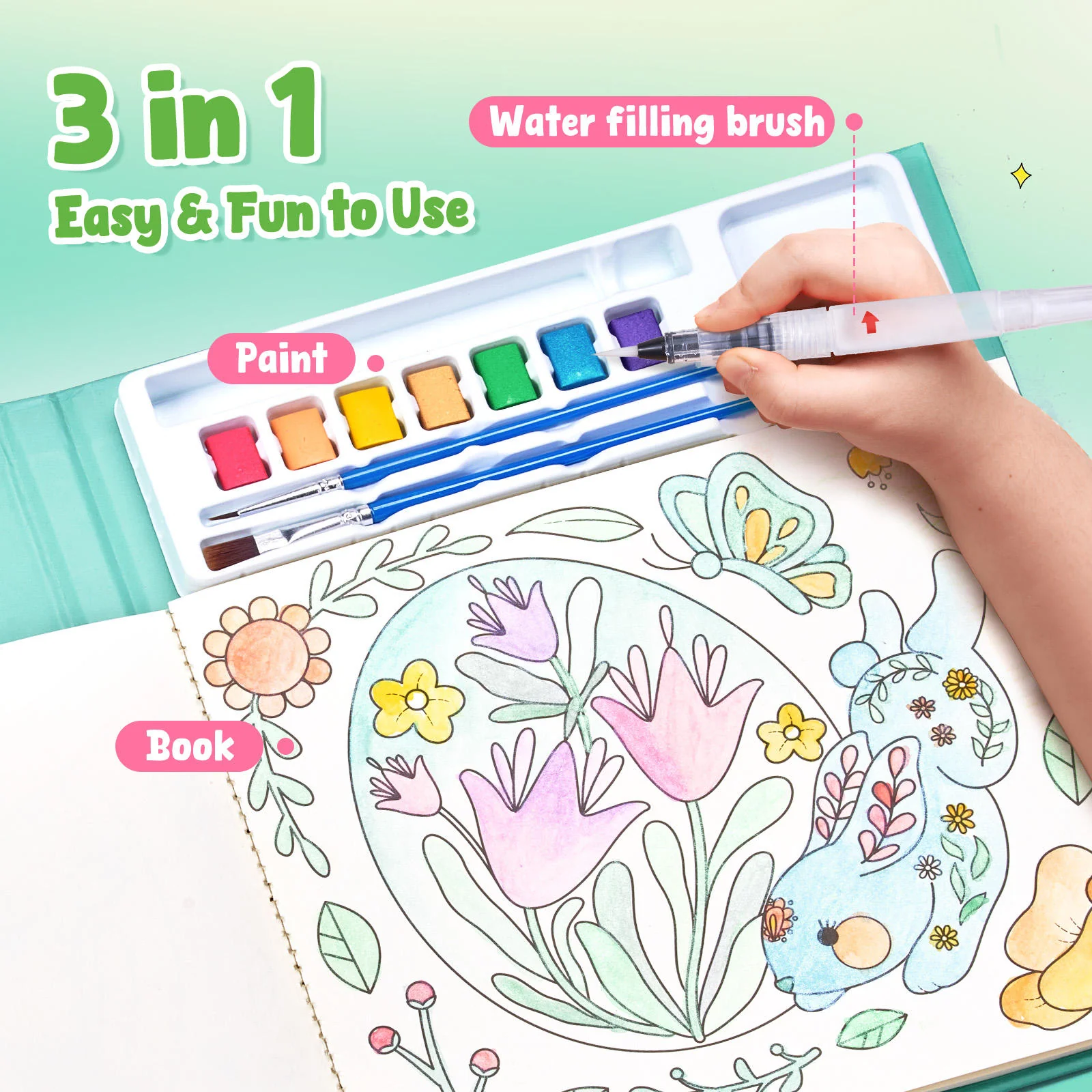 Children's Mess-Free Water Coloring Book - Image 5