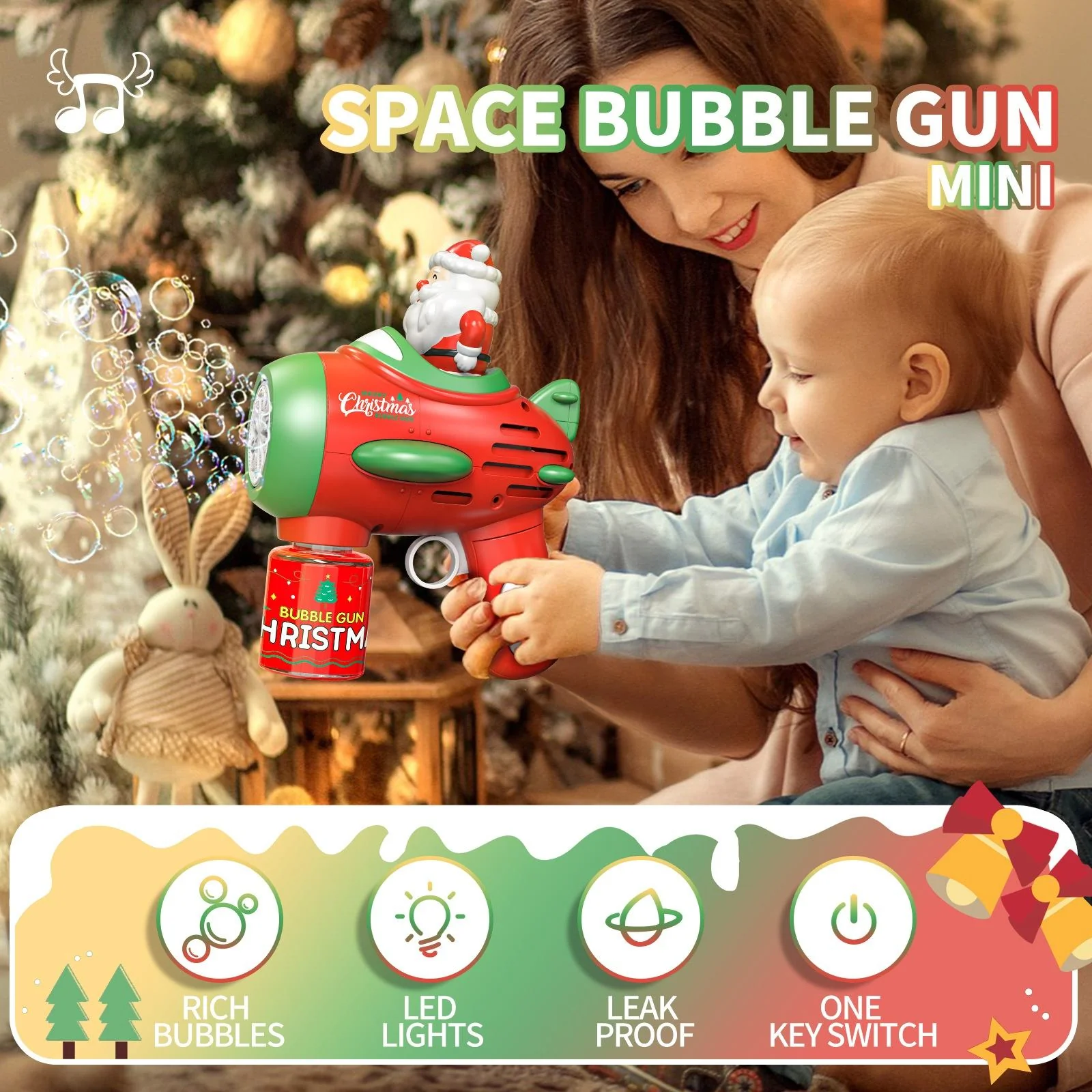Christmas Automatic Bubble Gun – Handheld Bubble Machine for Kids - Image 3